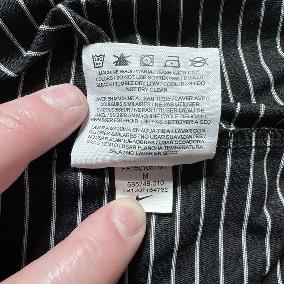 Nike Golf Tour Performance Men's M Dri Fit Short Sleeve Polo Shirt Black Striped - Picture 11 of 11